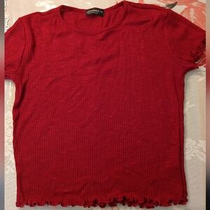 Lee & Sara Red Short Sleeve Women's Top